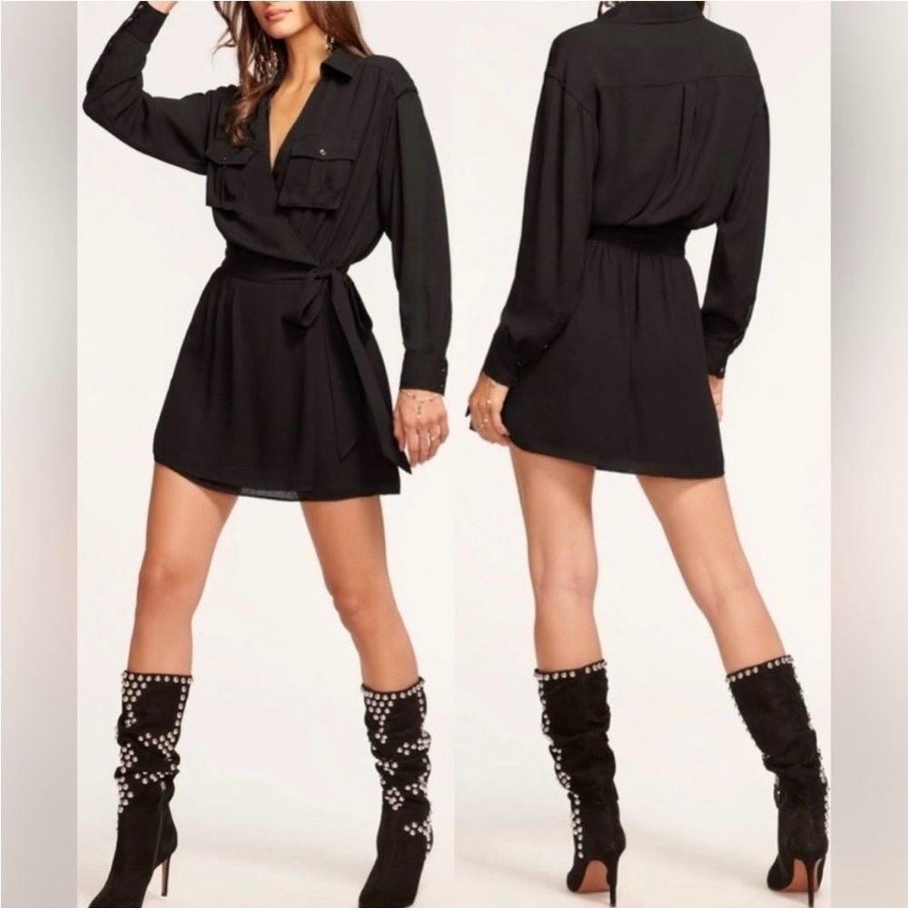 Ramy Brook Elegant Black Wrap Dress
